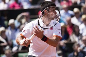 May 30, 2015 Novak Djokovic of Serbia, in action during the French Open, Stade Roland Garros, Paris, France