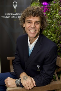 June 2, 2016; Paris, France: Gustavo "Guga" Kuerten is announced as an International Ambassador by the International Tennis Hall of Fame on Day 12 of 2016 Roland Garros.
