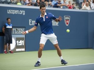 September 4, 2015 Novak Djokovic of Serbia in action during the US Open, played at the Billie Jean King Tennis Center, Flushing Meadow NY.