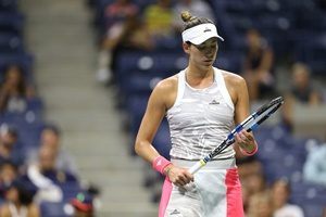 August 31, 2016 - Garbine Muguruza of Spain in action against Anastasija Sevastova of Austria during the 2016 US Open at the USTA Billie Jean King National Tennis Center in Flushing, NY.
