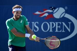 August 29, 2016 - Guilherme Clezar in action against Marco Chiudinelli during the 2016 US Open at the USTA Billie Jean King National Tennis Center in Flushing, NY.