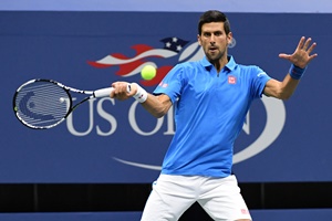 August 29, 2016 - Novak Djokovic of Serbia in action against Jerzy Janowicz of Poland during the 2016 US Open at the USTA Billie Jean King National Tennis Center in Flushing, NY.
