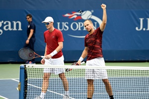 September 3, 2016 - Jamie Murray and Bruno Soares in action against Marcin Matkowski and Jurgen Melzer during the 2016 US Open at the USTA Billie Jean King National Tennis Center in Flushing, NY.